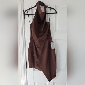 Elegant Brown Sleeveless Dress